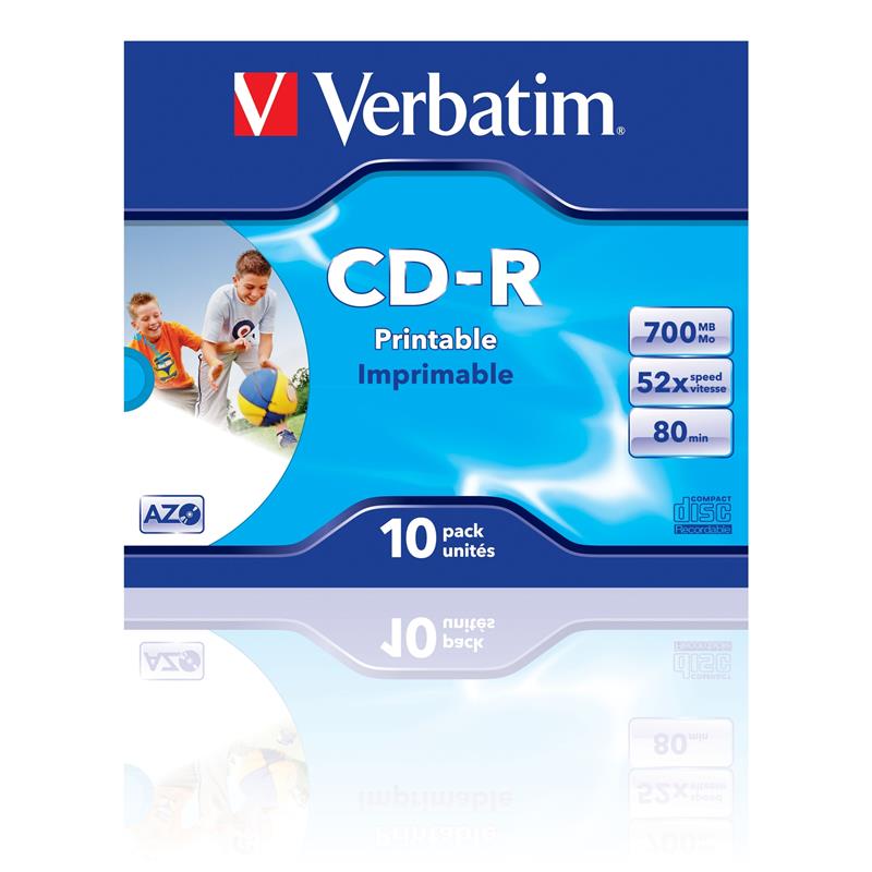 Verbatim CD-R AZO Wide Inkjet Printable 700 MB 10 stuk(s)