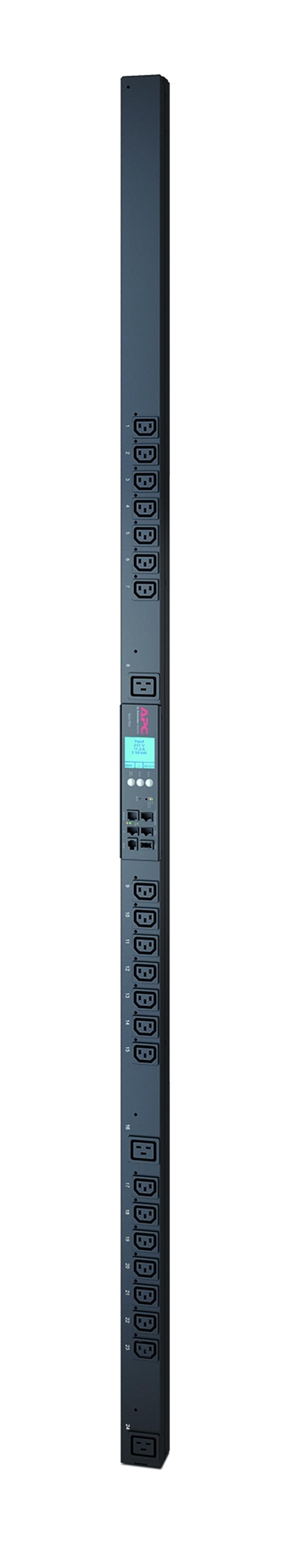 APC Rack PDU, Metered-by-Outlet with Switching, ZeroU, 16A, 230V, (21x) C13 & (3x) C19