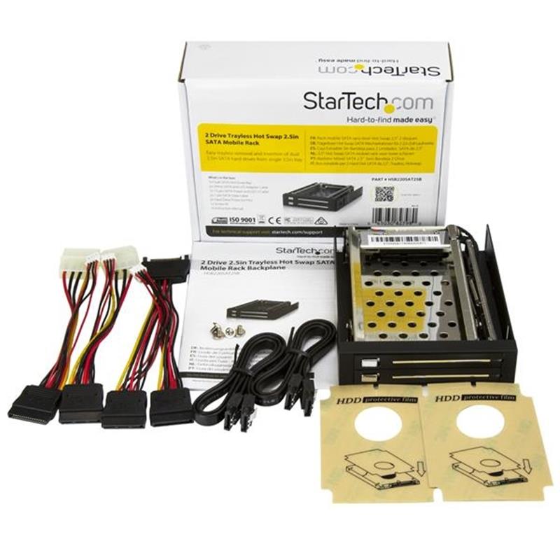 StarTech.com 2-Bay 2,5 inch Hot-Swappable SATA Mobile Rack Backplane