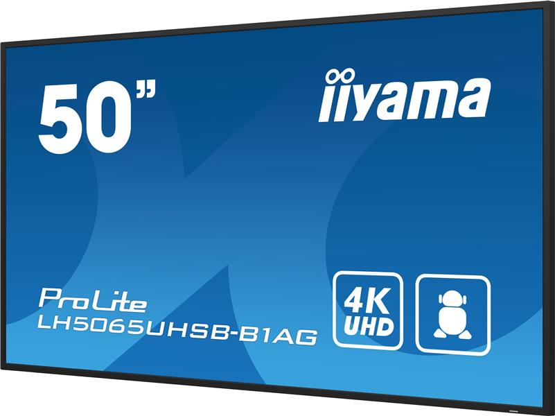 iiyama ProLite Digitale signage flatscreen 125,7 cm (49.5"") LCD Wifi 500 cd/m² 4K Ultra HD Zwart Type processor Android 11 24/7