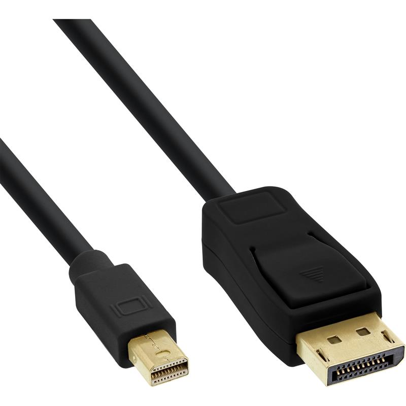 InLine Mini DisplayPort OUT zu DisplayPort IN Kabel zwart 0 3m