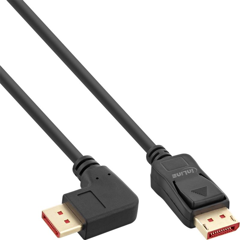 InLine DisplayPort 1 4 cable 8K4K right angled black gold 3m