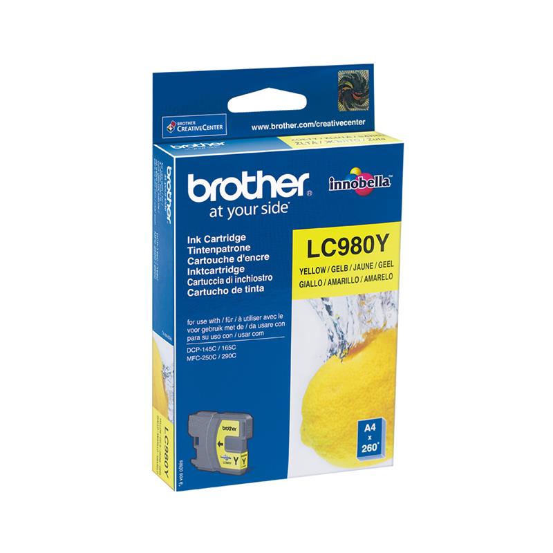 Brother LC-980Y inktcartridge 1 stuk(s) Origineel Geel