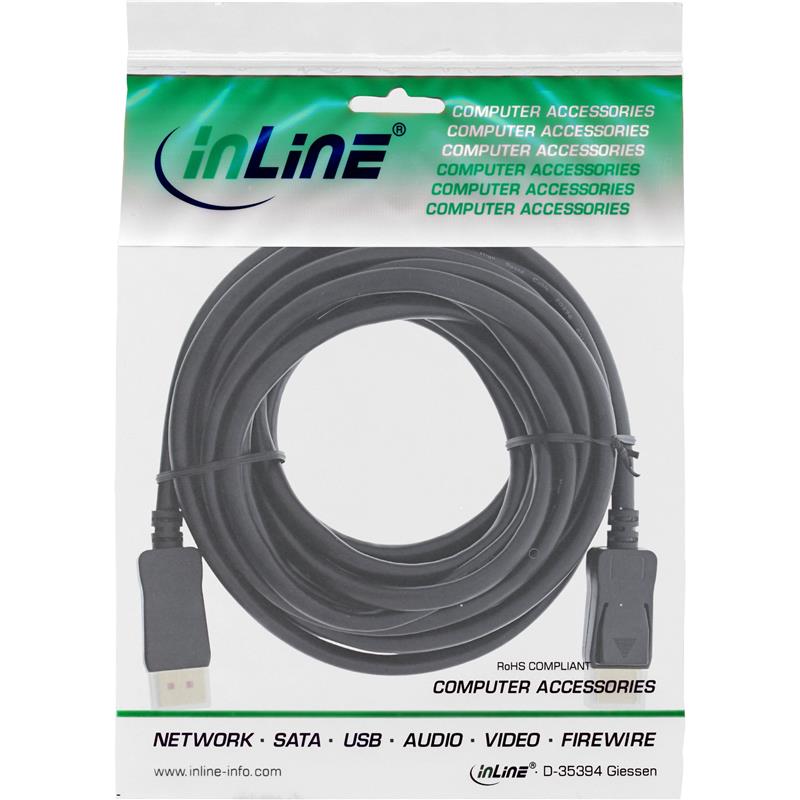 InLine DisplayPort 1 4 cable active 8K4K black gold 10m