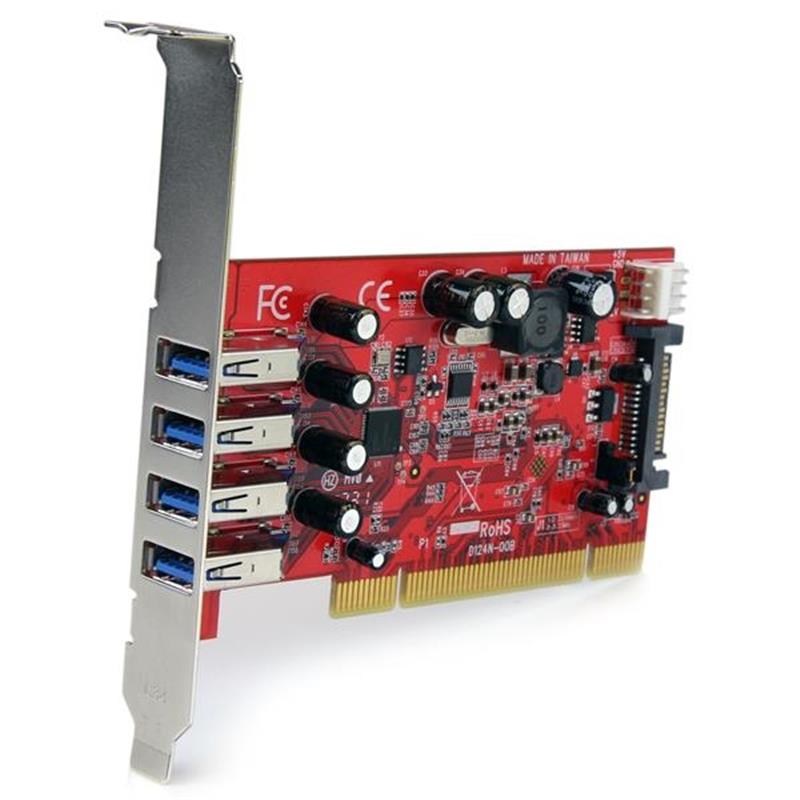 StarTech.com 4-poorts PCI SuperSpeed USB 3.0-adapterkaart met SATA-/SP4-voeding