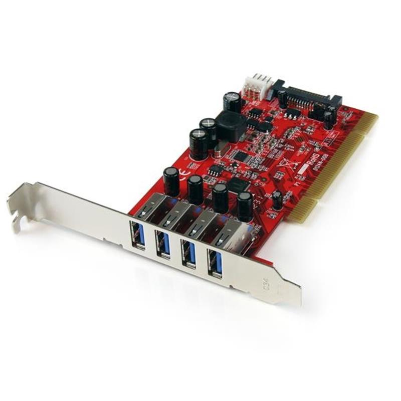 StarTech.com 4-poorts PCI SuperSpeed USB 3.0-adapterkaart met SATA-/SP4-voeding