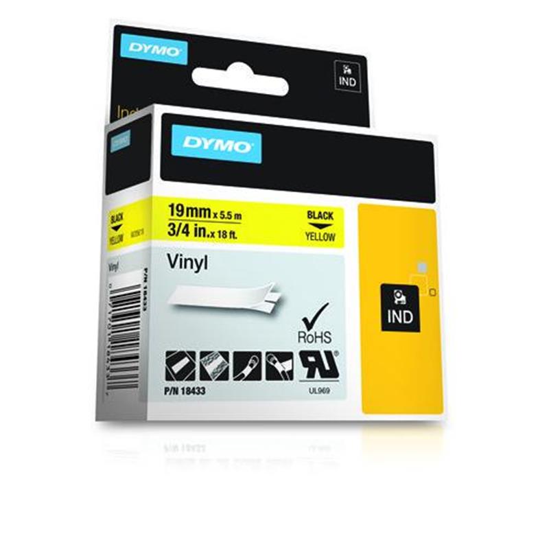 DYMO 19mm RHINO Coloured Vinyl labelprinter-tape D1