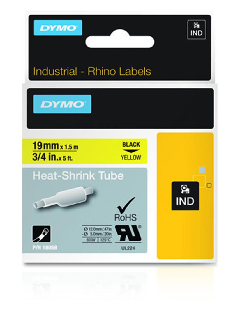 DYMO 18058 labelprinter-tape Zwart op geel