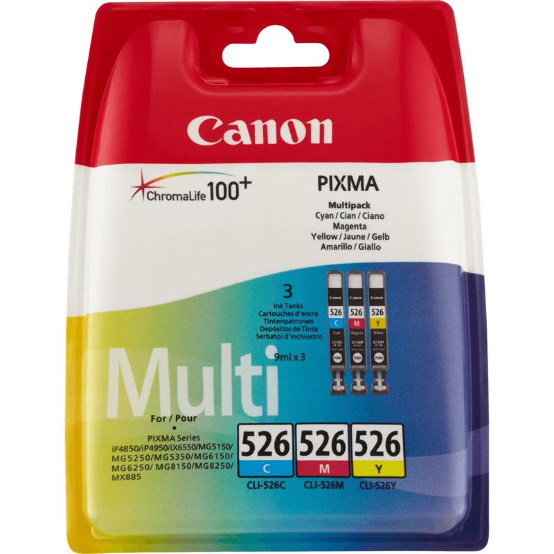 Canon CLI-526 C/M/Y Origineel Cyaan, Magenta, Geel Multipack 3 stuk(s)