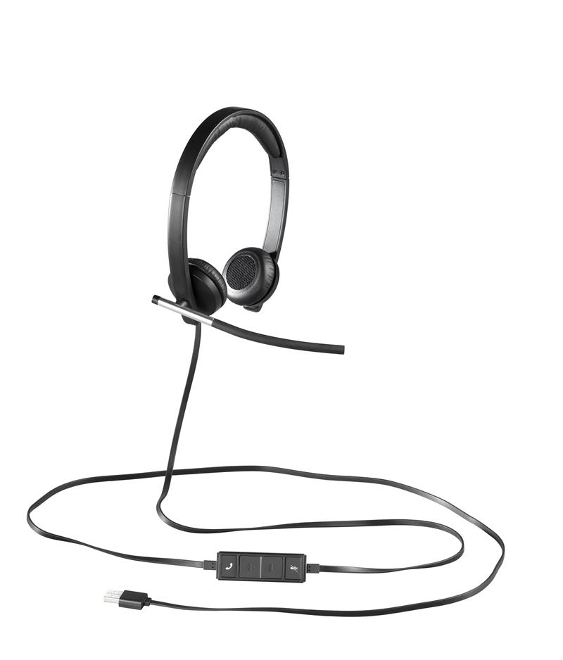 Logitech H650E Headset Hoofdband Zwart, Zilver