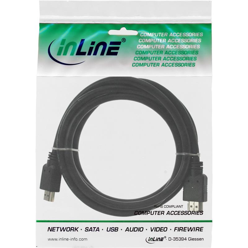 InLine HDMI kabel High Speed HDMI kabel M M zwart 2m