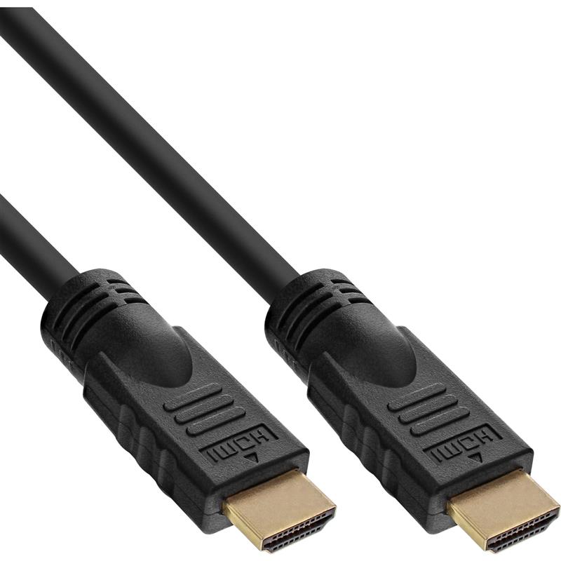 InLine HDMI kabel 19-pins M M zwart vergulde contacten 10m