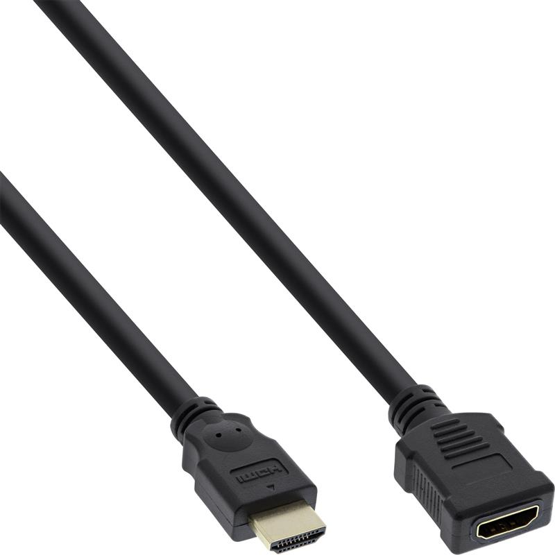 InLine HDMI kabel High Speed HDMI kabel M V zwart vergulde contacten 1m