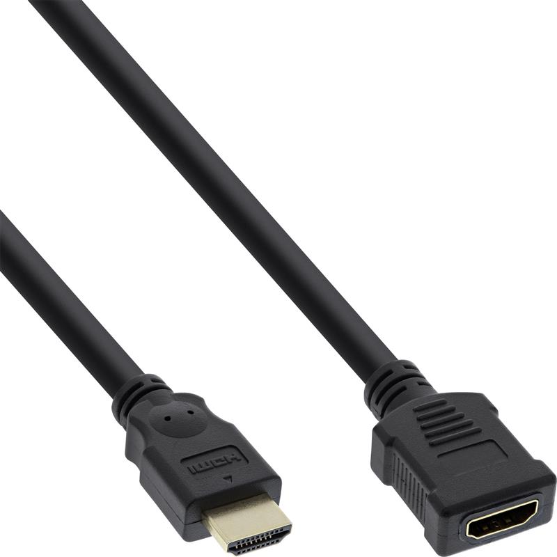 InLine HDMI kabel High Speed HDMI kabel M V zwart vergulde contacten 1m