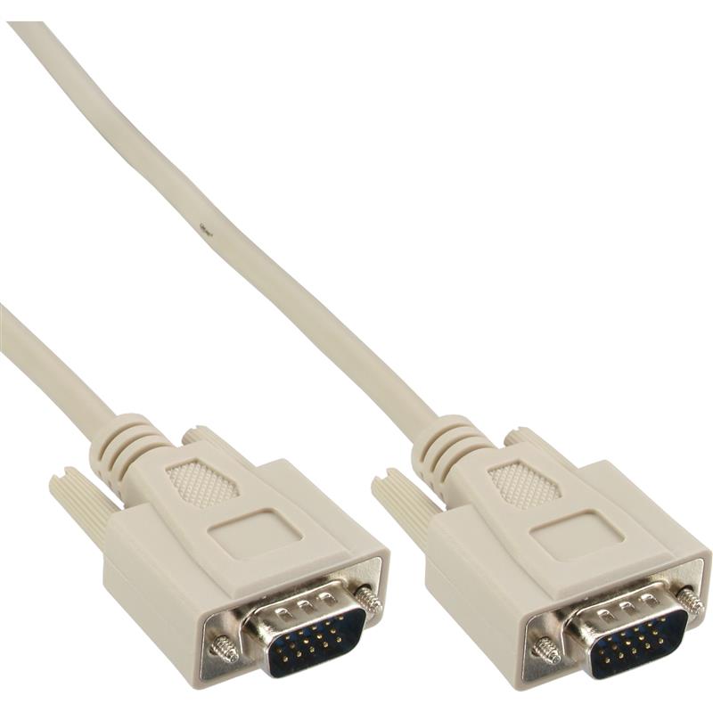 InLine VGA kabel 15-pins HD M M beige 1m