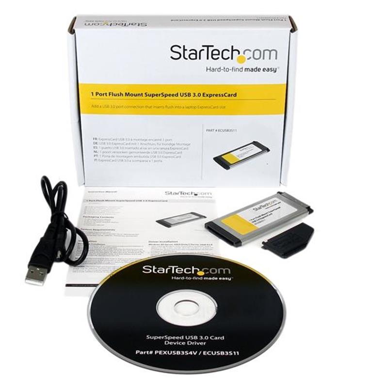 StarTech.com 1-poorts verzonken gemonteerde ExpressCard SuperSpeed USB 3.0 kaartadapter met UASP-ondersteuning