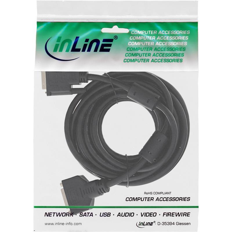 InLine DVI-D kabel Dual Link 24 1 M V zwart 5m