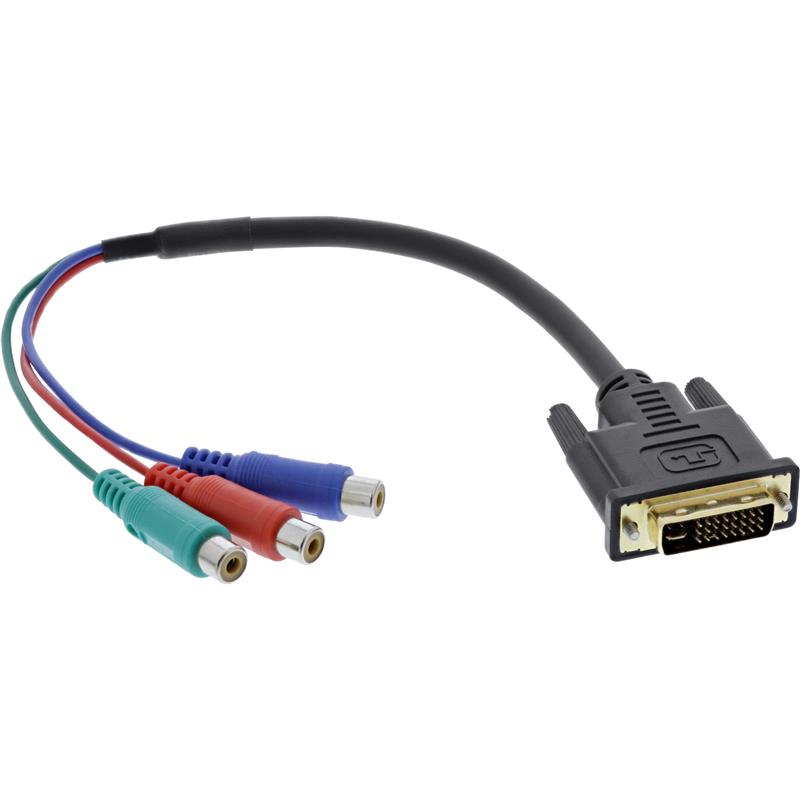 InLine DVI-I kabel 24 5 Male naar 3x Tulp contraplug RGB 0 15m
