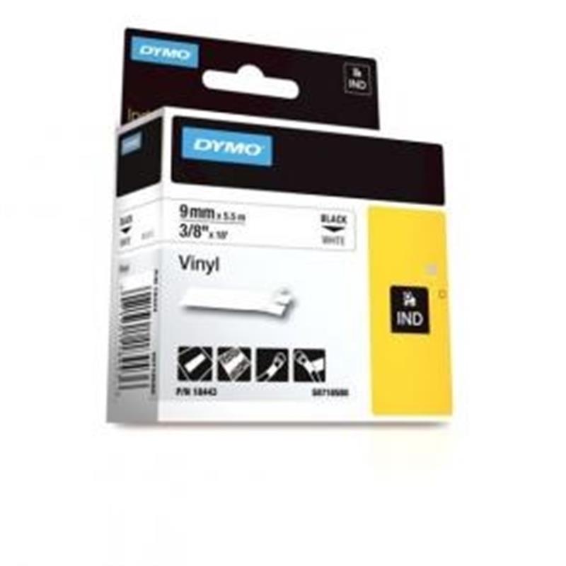 DYMO 18443 labelprinter-tape Zwart op wit