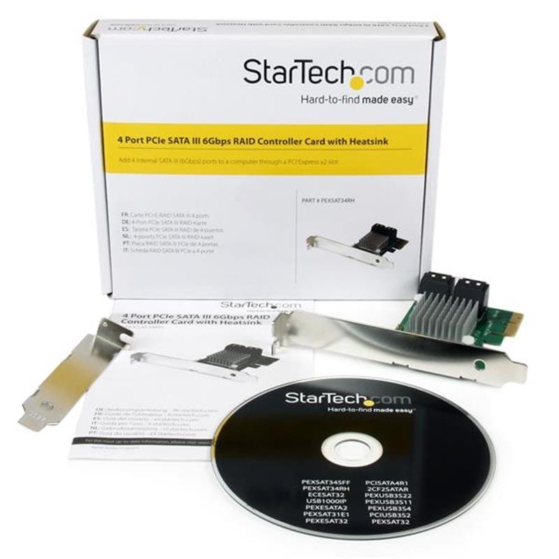 StarTech.com 4-poorts PCI Express 2.0 SATA III 6 Gbps RAID-controllerkaart met HyperDuo SSD Tiering