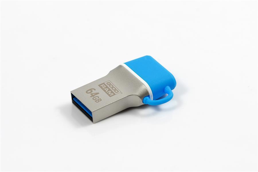 Goodram ODD3 USB flash drive 64 GB USB Type-A / USB Type-C 3.2 Gen 1 (3.1 Gen 1) Blauw, Zilver