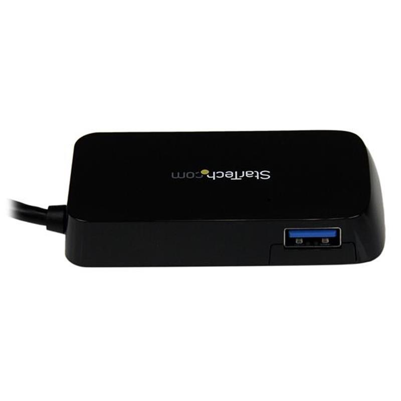 StarTech.com Draagbare 4-poorts SuperSpeed USB 3.0 hub zwart