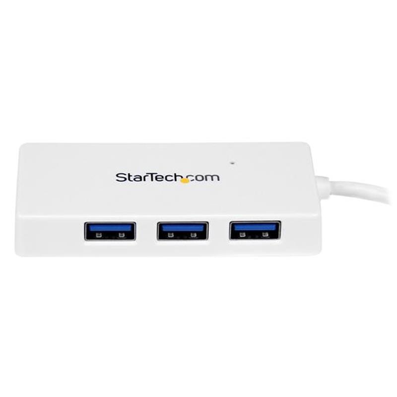 StarTech.com Draagbare 4-poorts SuperSpeed USB 3.0 hub wit