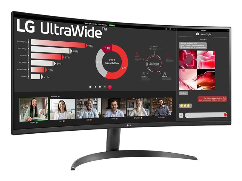 LG 34WR50QK-B computer monitor 86,4 cm (34"") 3440 x 1440 Pixels Wide Quad HD Zwart