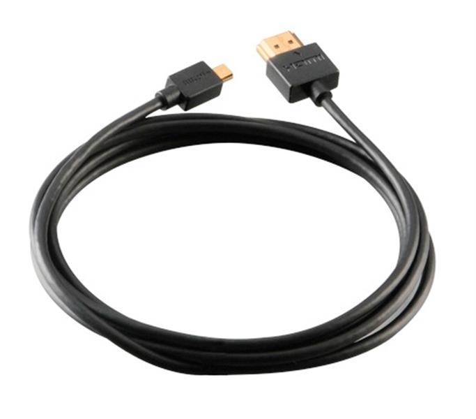 Akasa PROSLIM Super Slim 2M HDMI to Mini HDMI cable Gold plated connectors Ethernet and 4K x 2K resolution support *MNHDMIM *HDMIM