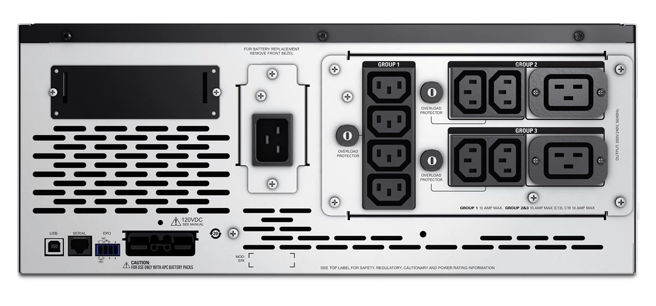 APC Smart-UPS X SMX2200HV Noodstroomvoeding 8x C13, 2x C19 uitgang, USB, short depth, 2200VA