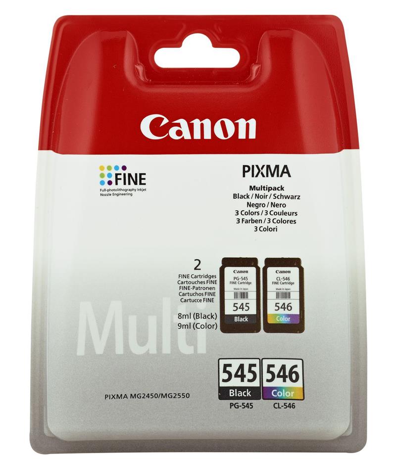 Canon PG-545/CL-546 Multipack Origineel Zwart, Cyaan, Magenta, Geel 2 stuk(s)