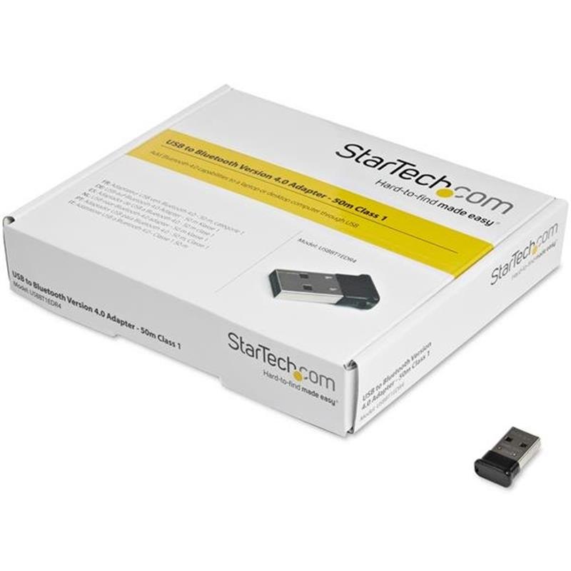 StarTech.com Mini USB Bluetooth 4.0-adapter 50m klasse 1 EDR draadloze dongle