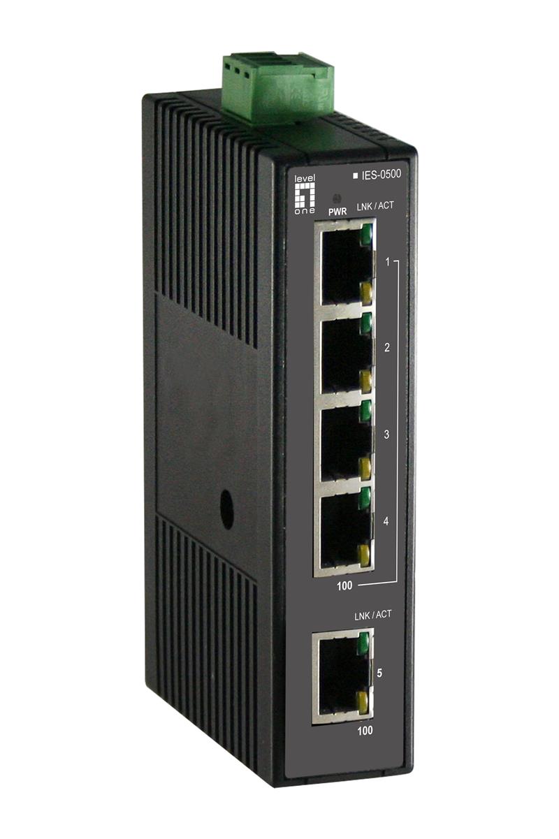 LevelOne IES-0500 netwerk-switch Unmanaged Fast Ethernet (10/100) Zwart
