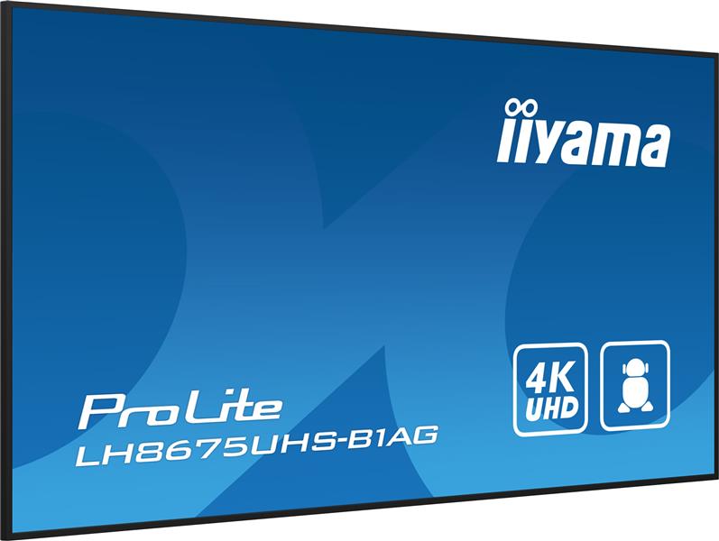 iiyama ProLite Digitale signage flatscreen 2,17 m (85.6"") LCD Wifi 500 cd/m² 4K Ultra HD Zwart Type processor Android 11 24/7