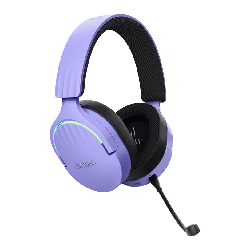 Trust GXT 491P FAYZO Headset Bedraad en draadloos Hoofdband Gamen USB Type-A Bluetooth Zwart, Paars