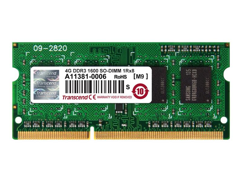 Transcend 4GB DDR3-1600 geheugenmodule 1 x 8 GB 1600 MHz