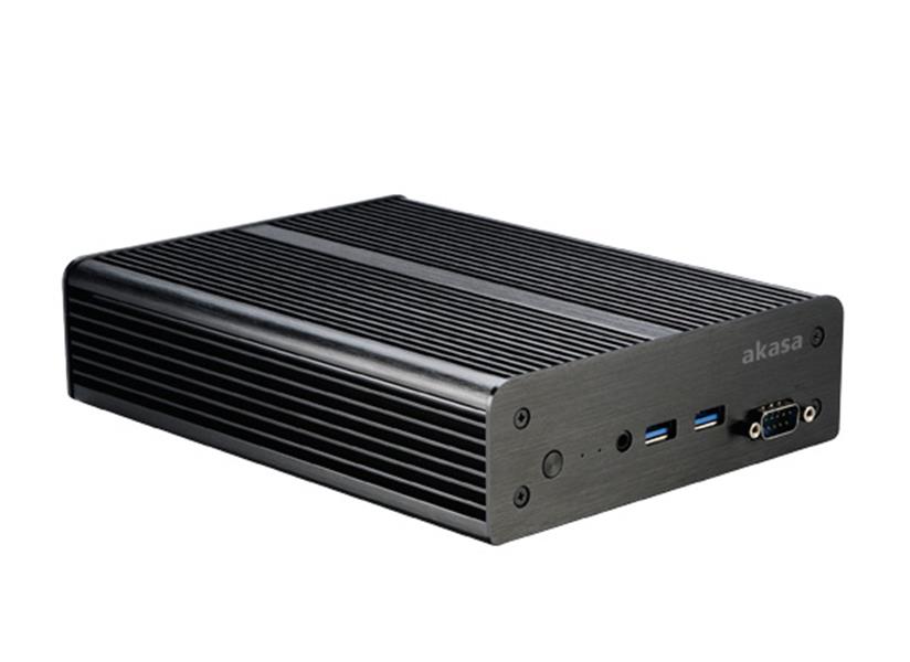 Akasa Newton MC Fanless solid Ali case for Intel NUC Board Specific 2 5 HDD SSD Serial Support w 65W Power Adpt 