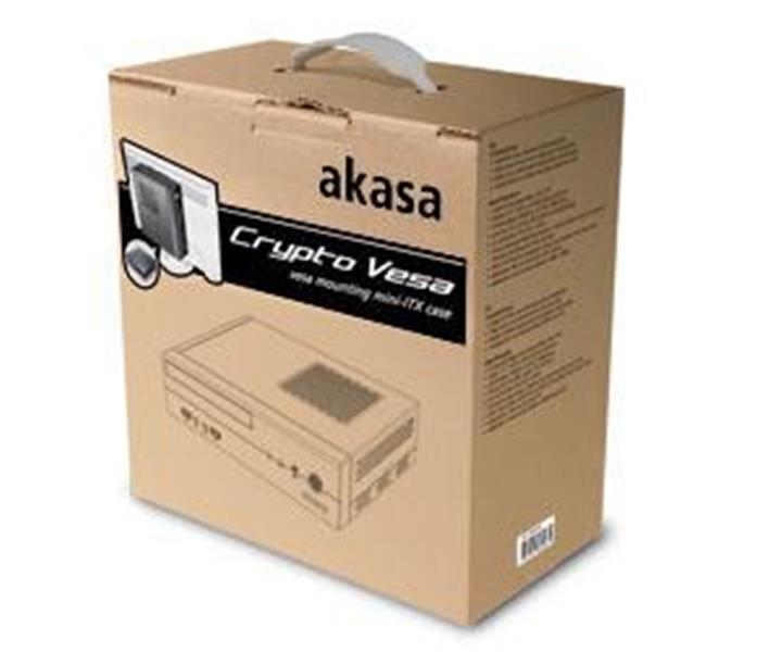 Akasa Crypto Stylish Media Mini ITX Case VESA Edition with 80W external AC adapter