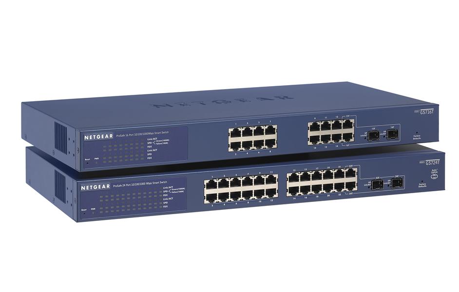 Netgear ProSAFE Smart Switch - GS716T - 16 Gigabit Ethernet poorten