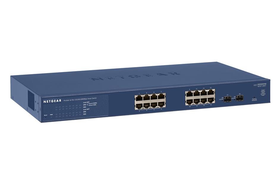 Netgear ProSAFE Smart Switch - GS716T - 16 Gigabit Ethernet poorten