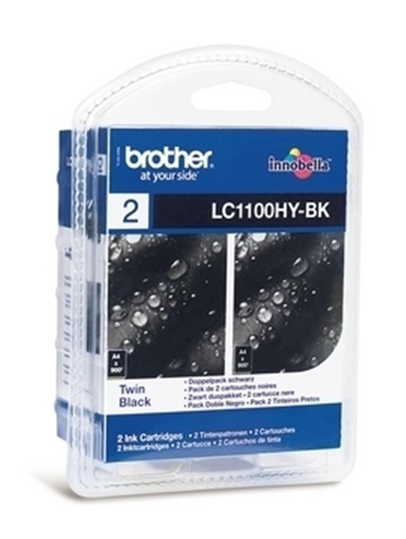 Brother LC-1100HYBKBP2 inktcartridge 2 stuk(s) Origineel Zwart