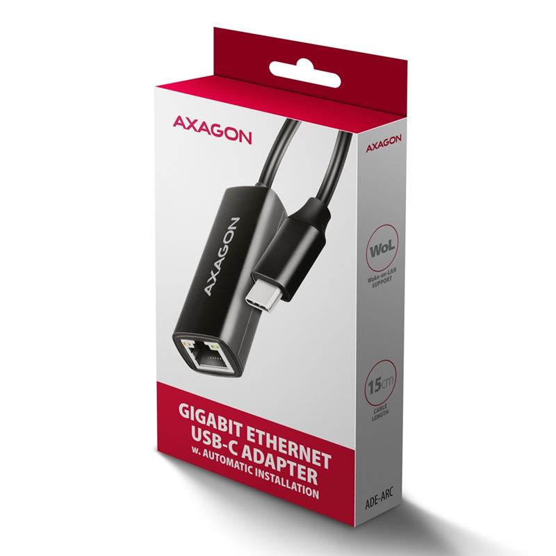 Axagon ADE-ARC USB-C 3.2 Gen 1 - Gigabit Ethernet 10/100/1000 Adapter - Adapter - Digital/Daten 1000 Mbit/s