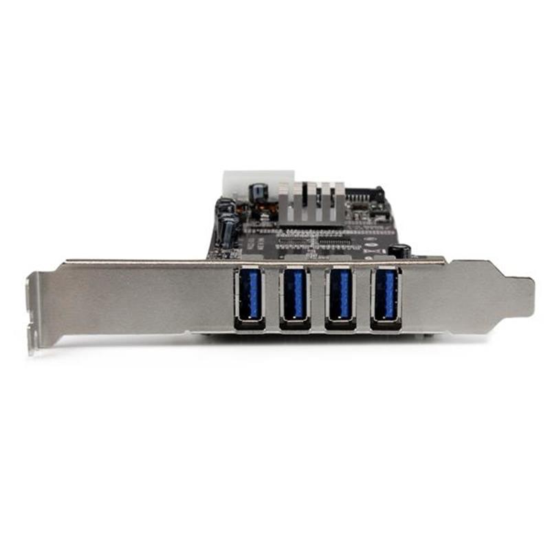 StarTech.com 4-poorts PCI Express (PCIe) SuperSpeed USB 3.0 kaartadapter met 2 speciale 5 Gbps kanalen UASP SATA/LP4-voeding