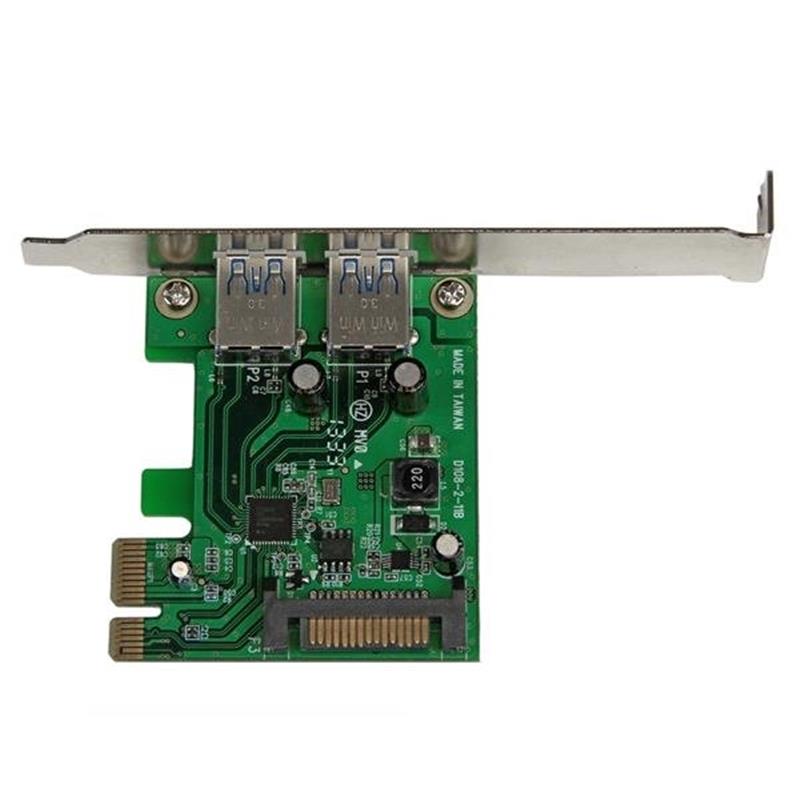 StarTech.com 2-poorts PCI Express (PCIe) SuperSpeed USB 3.0-kaartadapter met UASP SATA-voeding