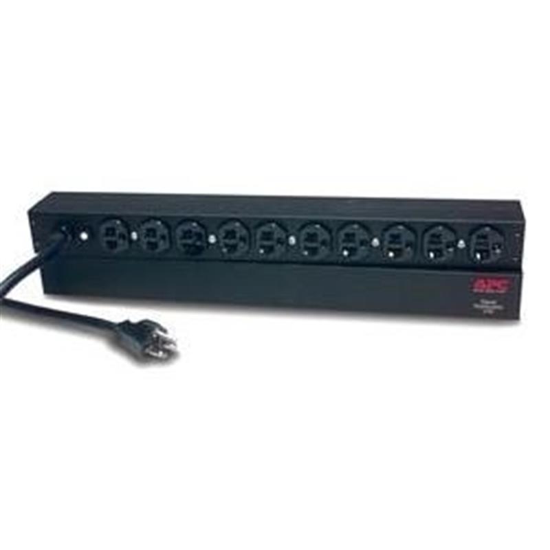 APC Rack PDU, Basic, 1U, 20A, 120V energiedistributie Zwart