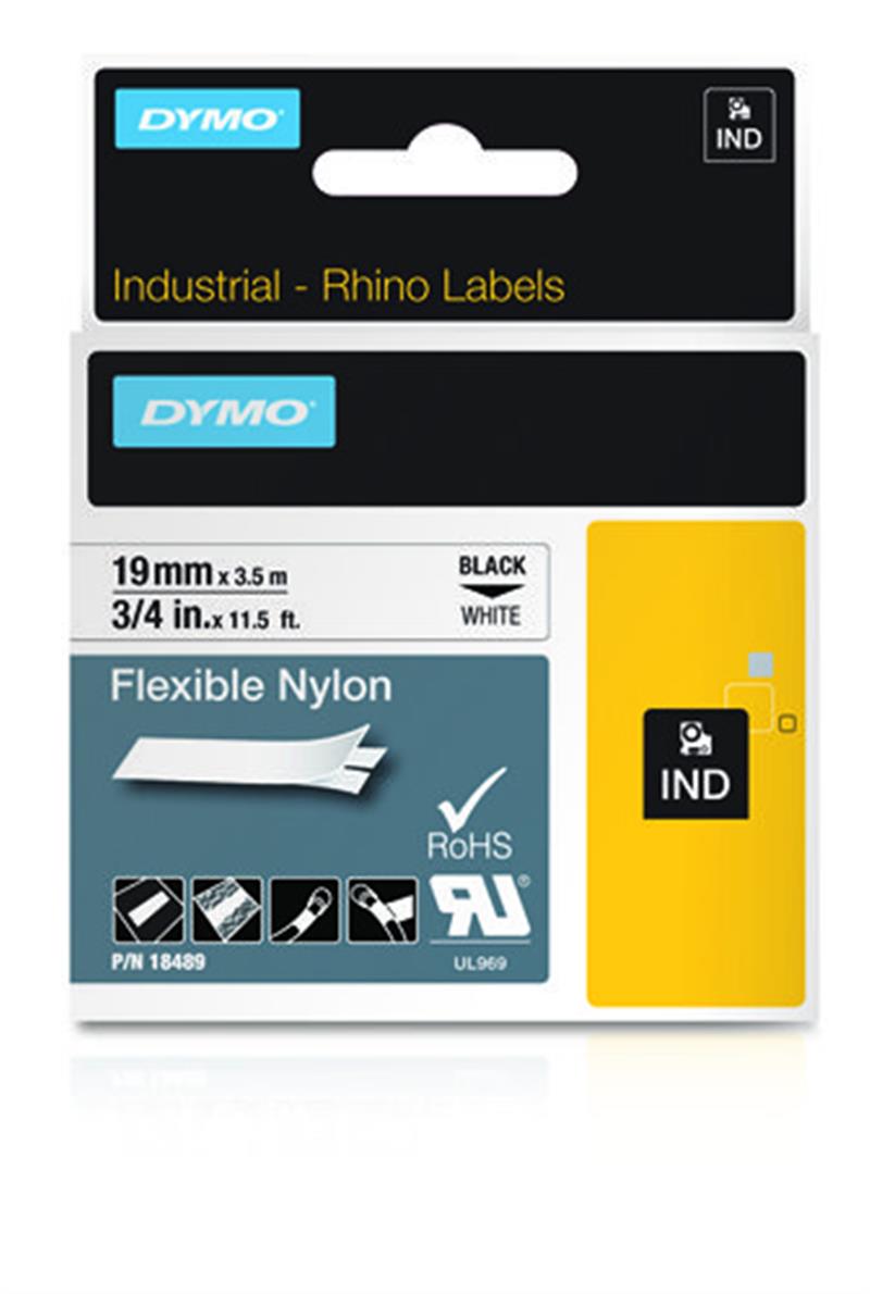 DYMO 18489 labelprinter-tape Zwart op wit