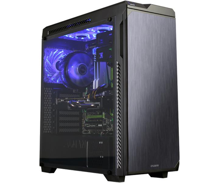 Zalman ATX Mid Tower PC Case Full Acryl side panel 5 Fans installed 15 dot Blue LED 3 Fans 2 standard fans installed 