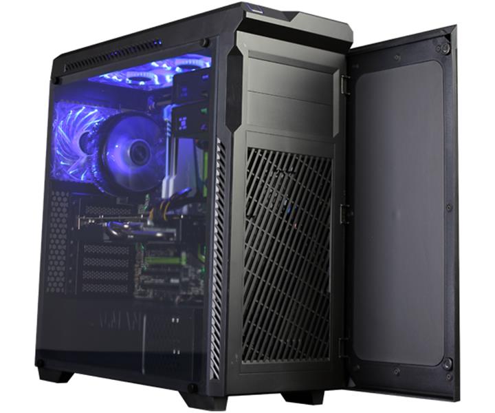 Zalman ATX Mid Tower PC Case Full Acryl side panel 5 Fans installed 15 dot Blue LED 3 Fans 2 standard fans installed 