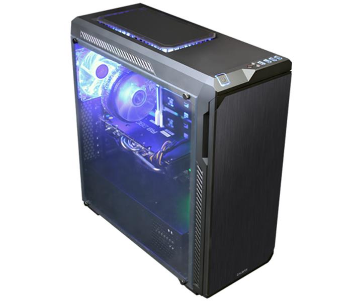 Zalman ATX Mid Tower PC Case Full Acryl side panel 5 Fans installed 15 dot Blue LED 3 Fans 2 standard fans installed 
