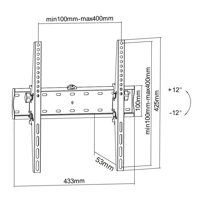 InLine Basic wall mount tiltable for flat screen TV 81-140cm 32-55 max 40kg